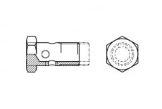 DIN 7643 цинк Болт с шестигранной головкой и отверстиями (болт Банджо) - Інтернет-магазин Dinmark