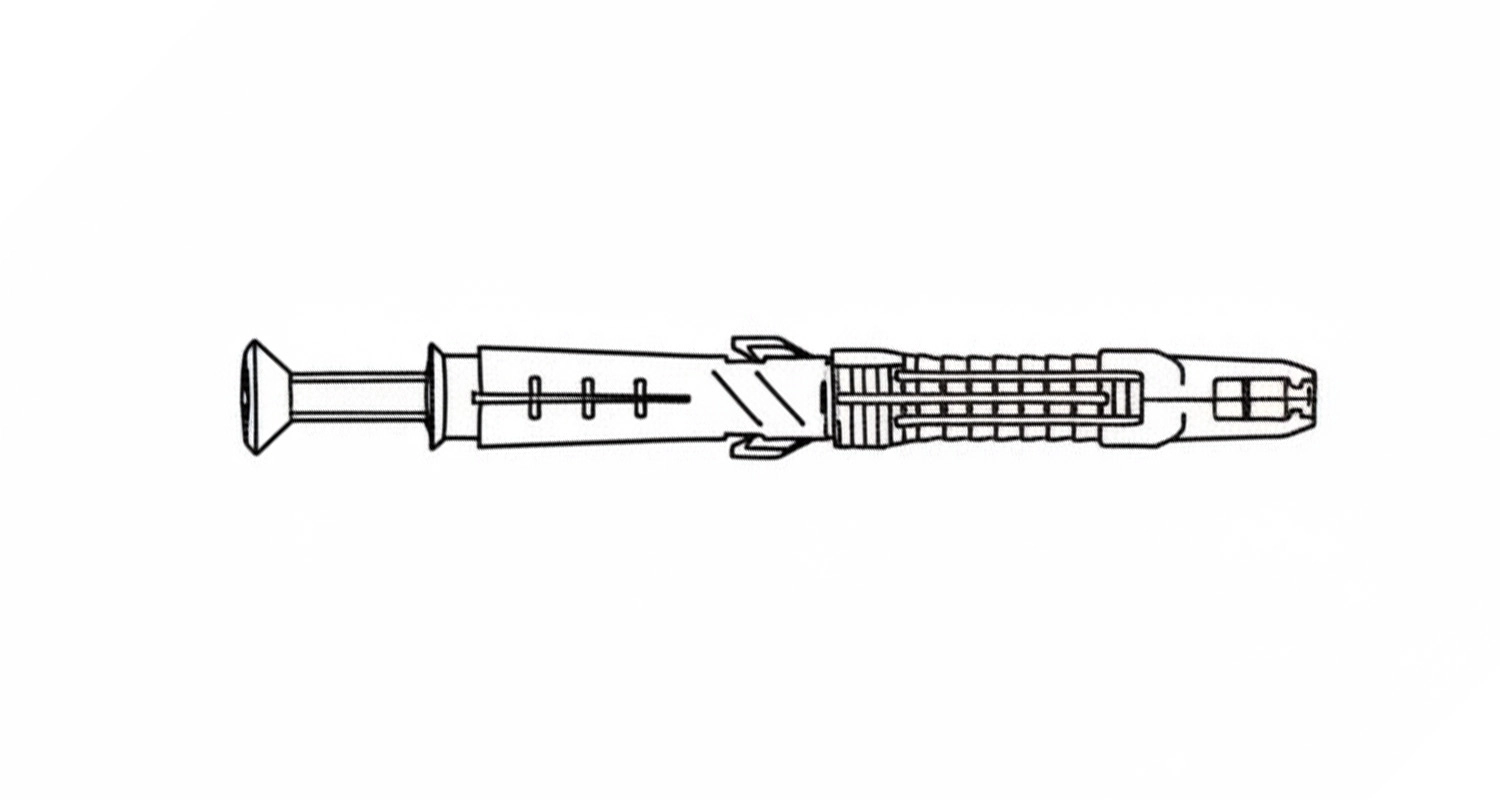 Анкер T88-C нейлоновий та шуруп з потайною головкою креслення