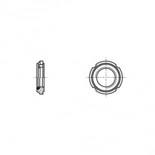 AN 86 zinc yellow Self-locking slotted nut креслення