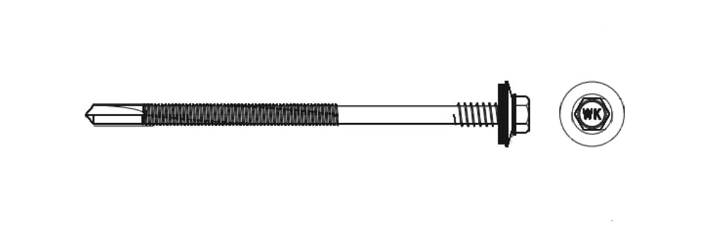 Selbstschneidend WSW d5,5х135 RAL 9006 Wkret-Met креслення