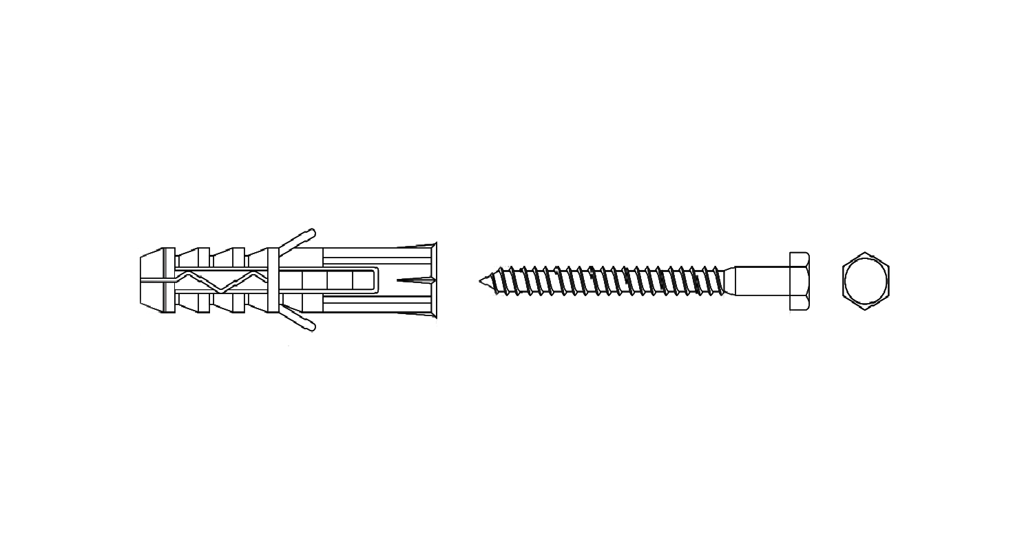KKX / BK / W-KKX Spacer dowel with Wkret-Met hexagon head screw креслення