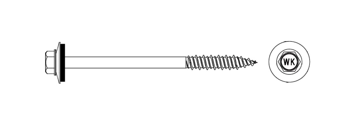 Schraube WB6P d6,3x95 Wkret-Met креслення