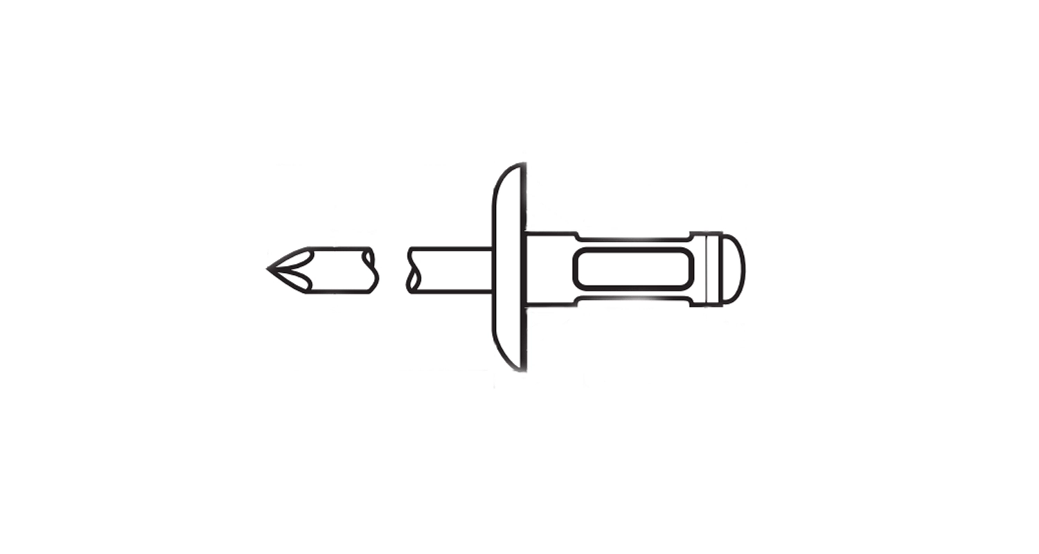 Заклепка MULTIGRIP Al/St с увеличенным буртиком Bralo креслення