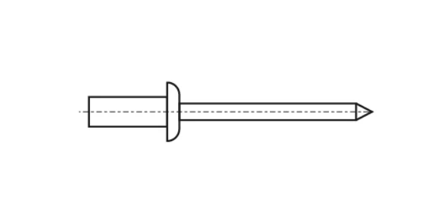 Niet ISO 15973 M4x9,5 Al/A2 luftdicht Bralo креслення
