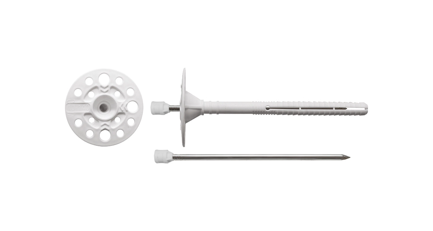 Polypropylene plate dowel with a metal nail and thermal head (Anker)