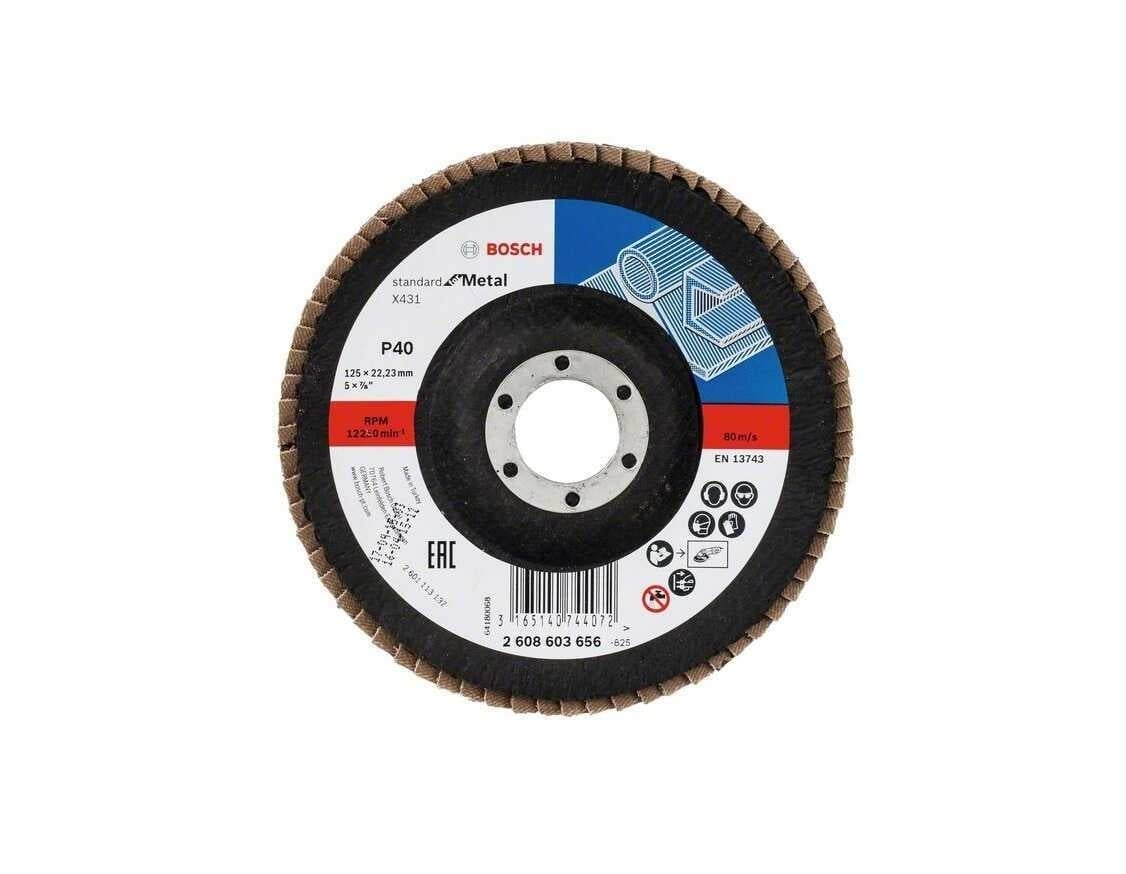 Petal grinding wheel X431 Standard for Metal, 125 mm, K40 direct BOSCH - Інтернет-магазин Dinmark