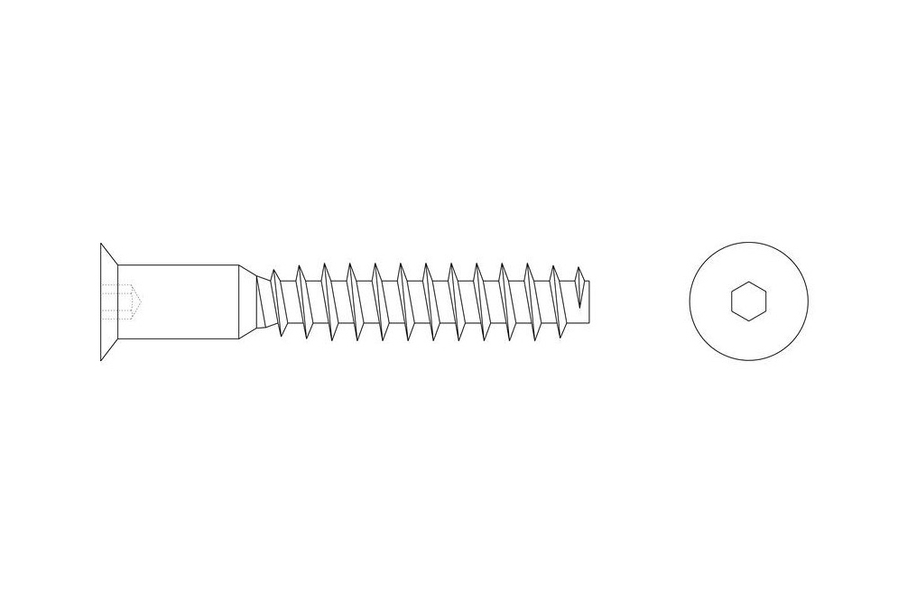 ART 034.01 zinc Confirmatory screw with countersunk head креслення