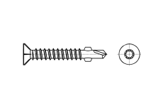 DIN 7504-P zinc Self-tapping screw with hidden head and drill torx