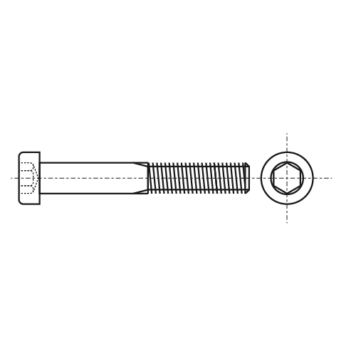 DIN 912 12.9 zinc placket black Bolt with cylindrical head and internal hexagon креслення