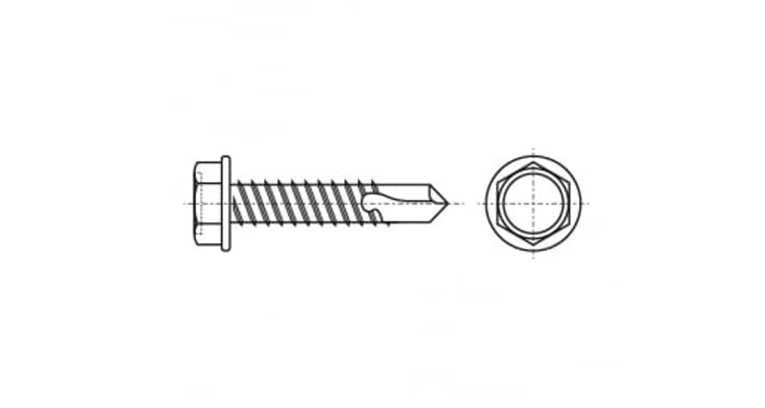 Self-tapping screw DIN 7504-K M5,5x38 560HV zinc elongated бур креслення