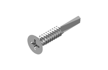 DIN 7504-WL zinc Self-tapping screw with countersunk head and window drill with notches
