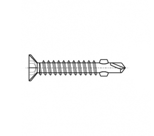 DIN 7504-P A2 Self-tapping screw with countersunk head and PH drill bit креслення