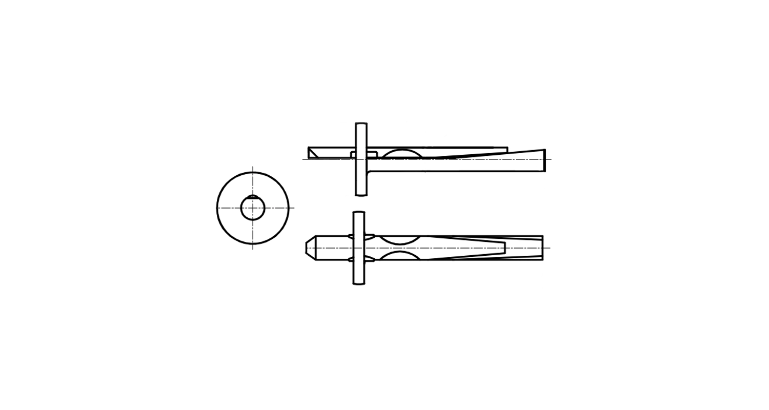 AN 305 zinc yellow Anchor for fixing Wkret-Met креслення