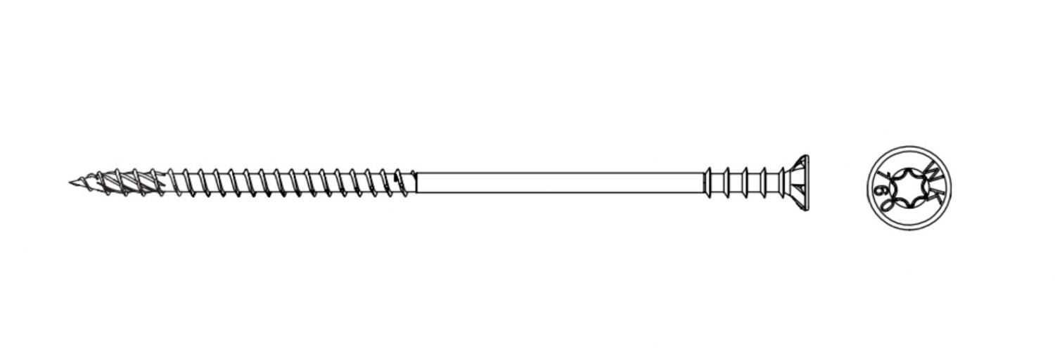 WKSS zinc Self-tapping screw with countersunk head for leveling Wkret-Met structural battens креслення