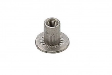 AN 317 zinc Rivet nut with a flat enlarged shoulder grooved open