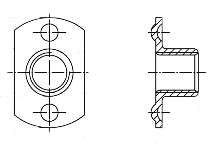 Nut ART 9060 A M6x7,5 A2 креслення