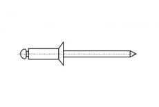 ISO 15978 Al/A2 Extraction rivet with flat countersunk shoulder Bralo - Інтернет-магазин Dinmark