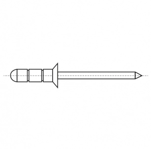 Заклепка MULTIGRIP Al/A2 с потайным буртиком Bralo креслення