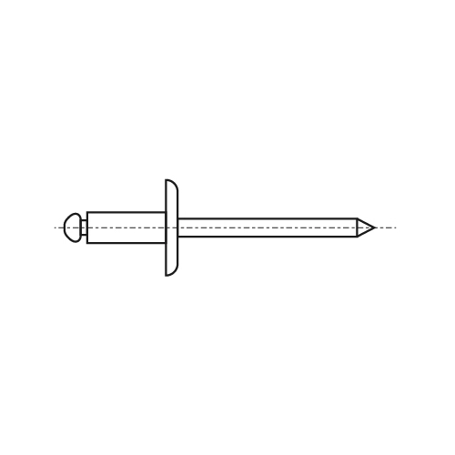 ISO 15983 A2/A2 Заклепка витяжна з плоским збільшеним буртиком Bralo креслення