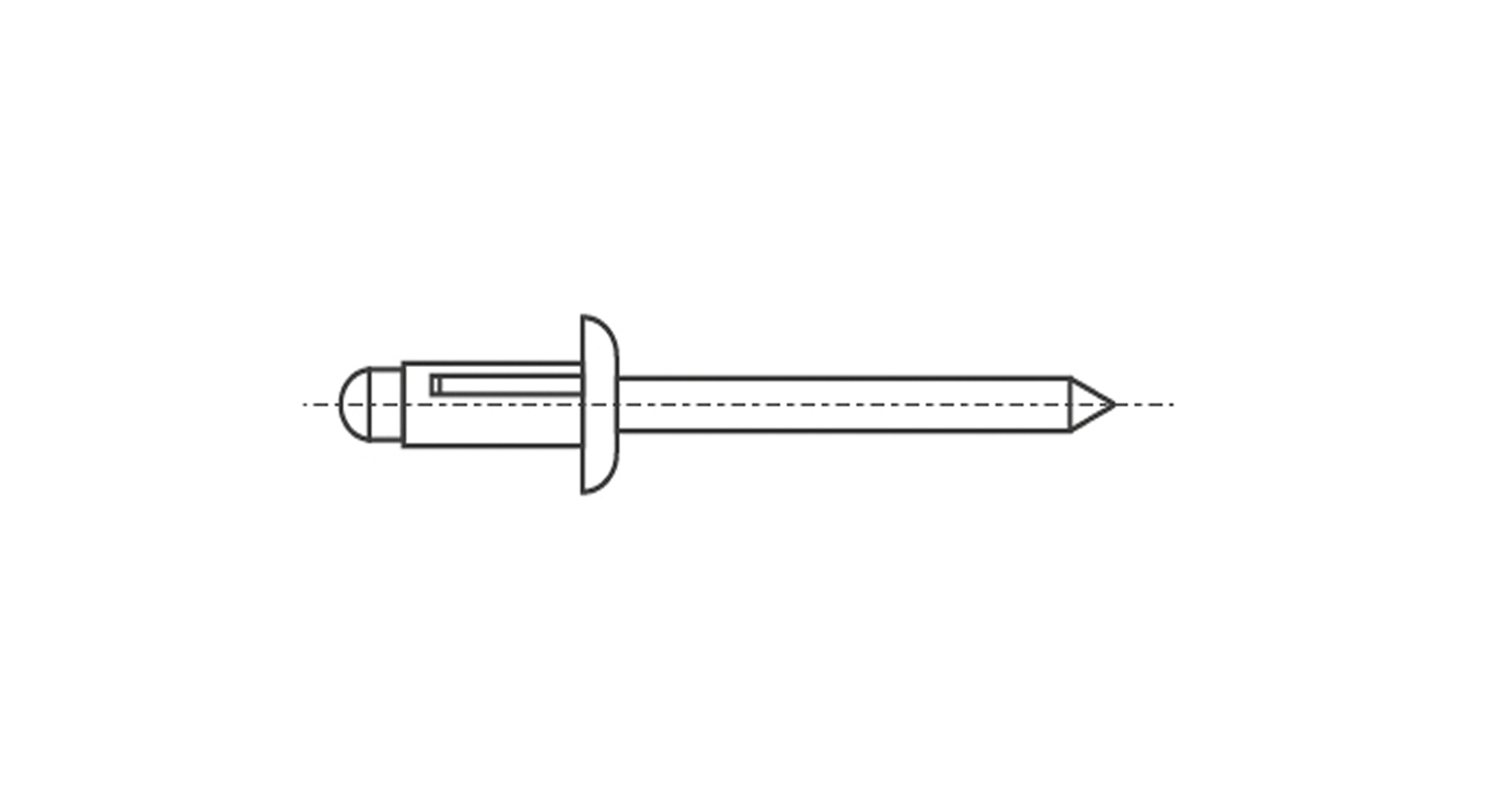 Заклепка S-Trebol M5,2x17 Al/Al Забивной шайбою Bralo креслення