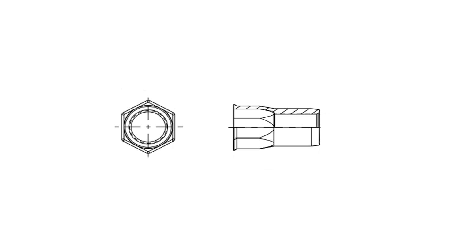 riveted nut oftenково six M4 (0,5-2,5) А4 Bralo, decrease b. креслення