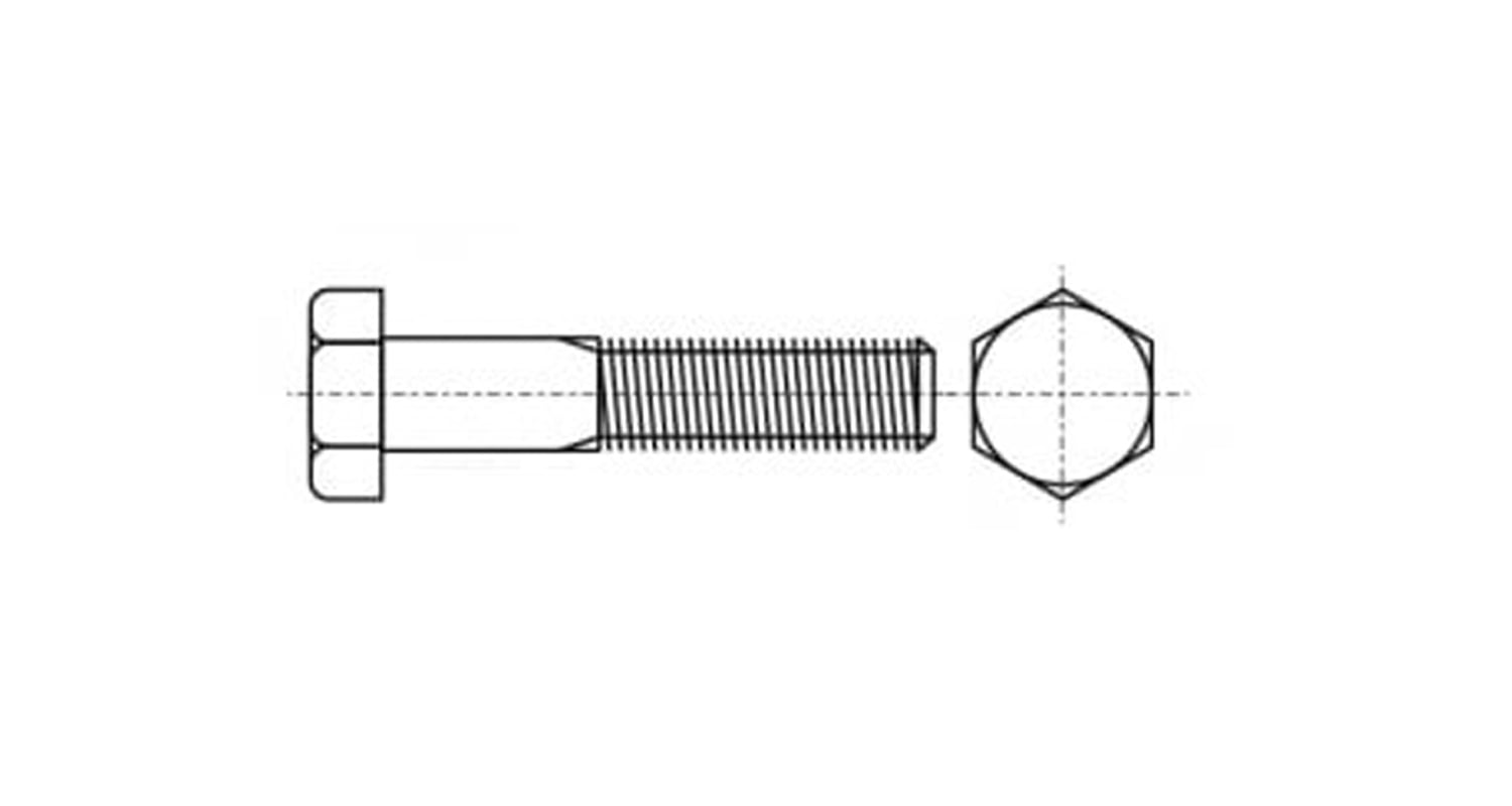 Bolzen DIN 931 M10x60 Messing креслення