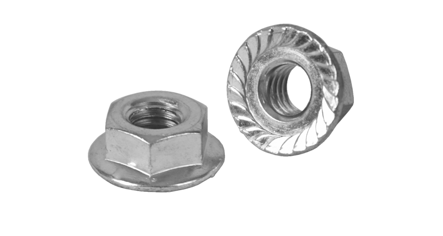 DIN 6923 6 zinc Hexagonal nut with flange, fine pitch