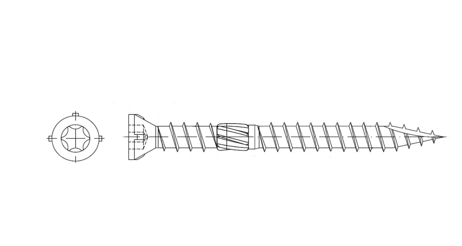 ART 9820 A4 Саморіз з потайною головкою під torx креслення