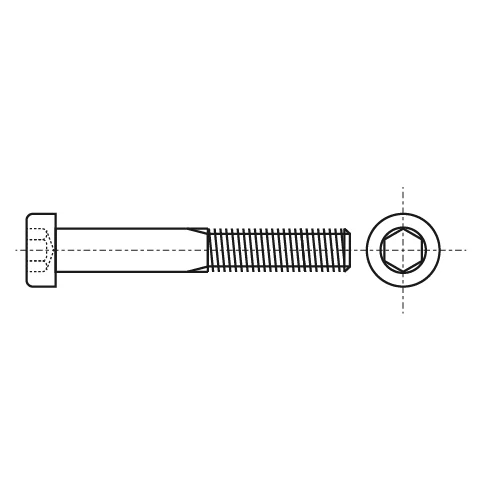 Bolzen DIN 912 M8x16 A2 mit Nylon Beschichtung креслення