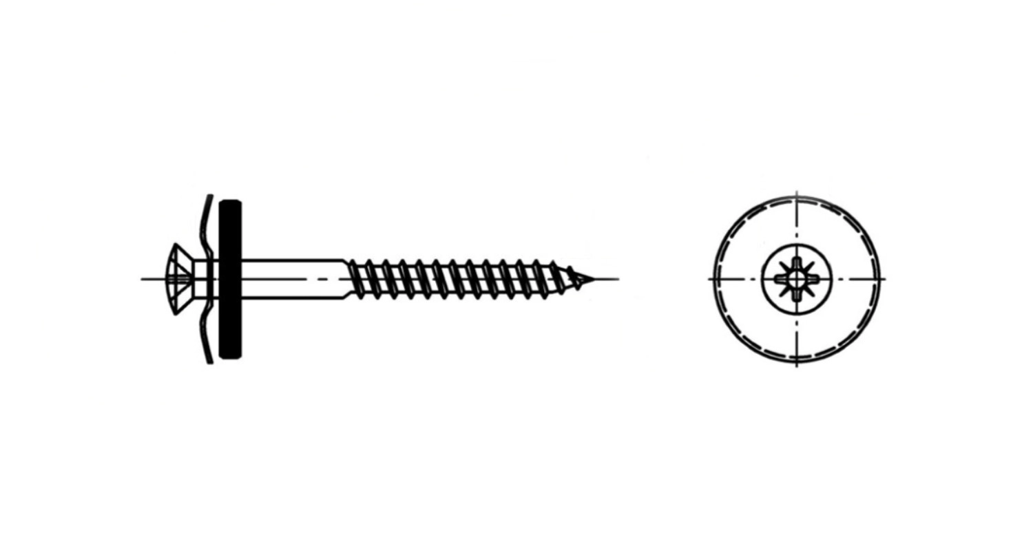 Schraube ART 9068 d4,5x30 A2/Cu PZ mit unbefestigt puck креслення