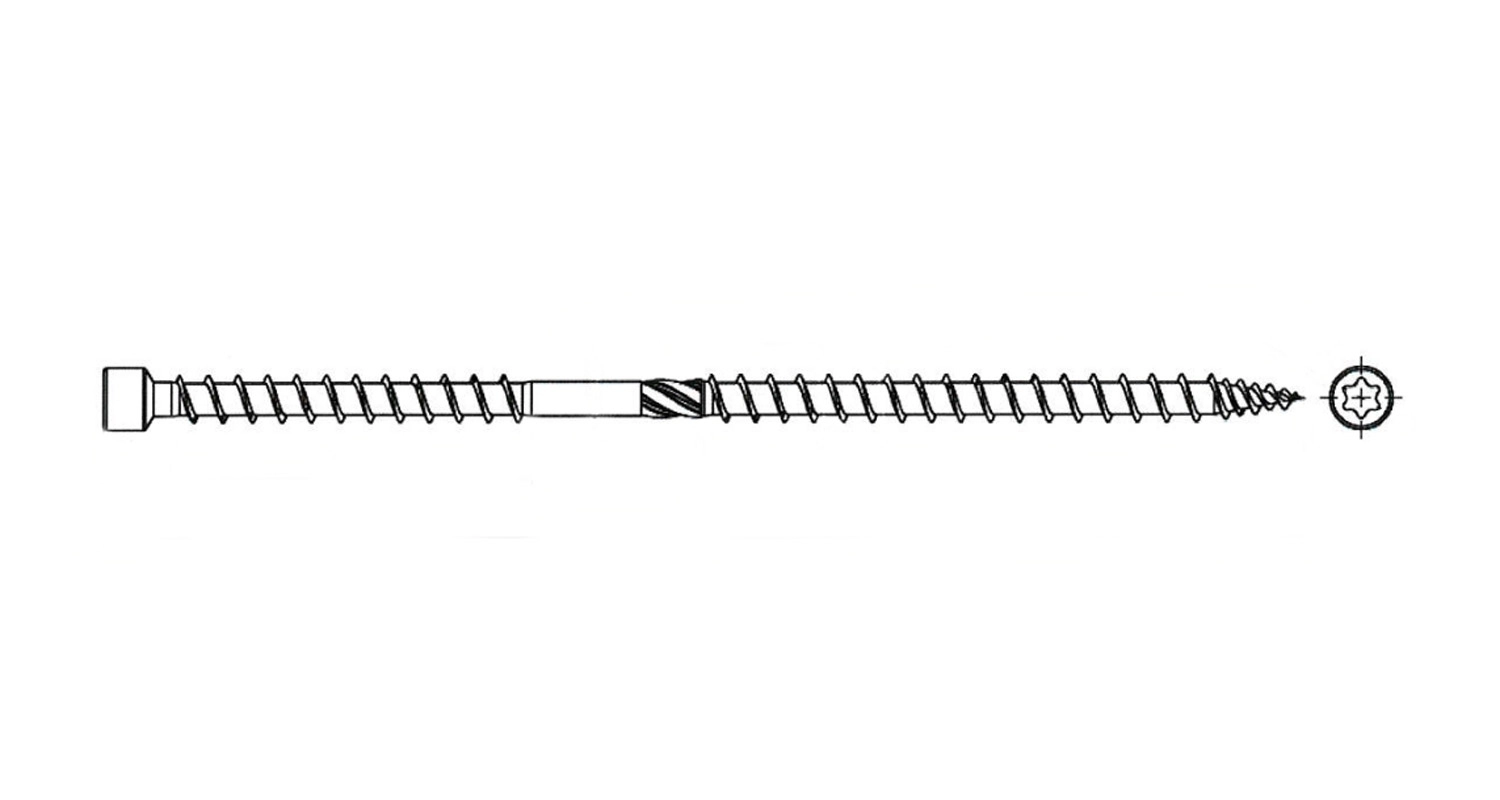 Schraube WKW d8х330 Zink TX40 Domax креслення