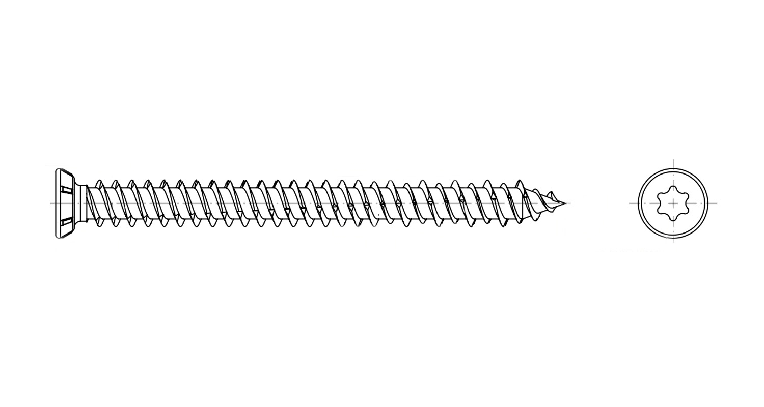 Schrauben CBS 7,5x72 Zink креслення