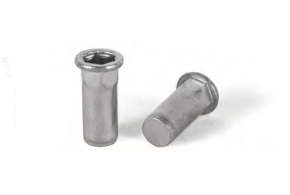 Rivet nut A2 with enlarged shoulder partially hexagonal closed Bralo