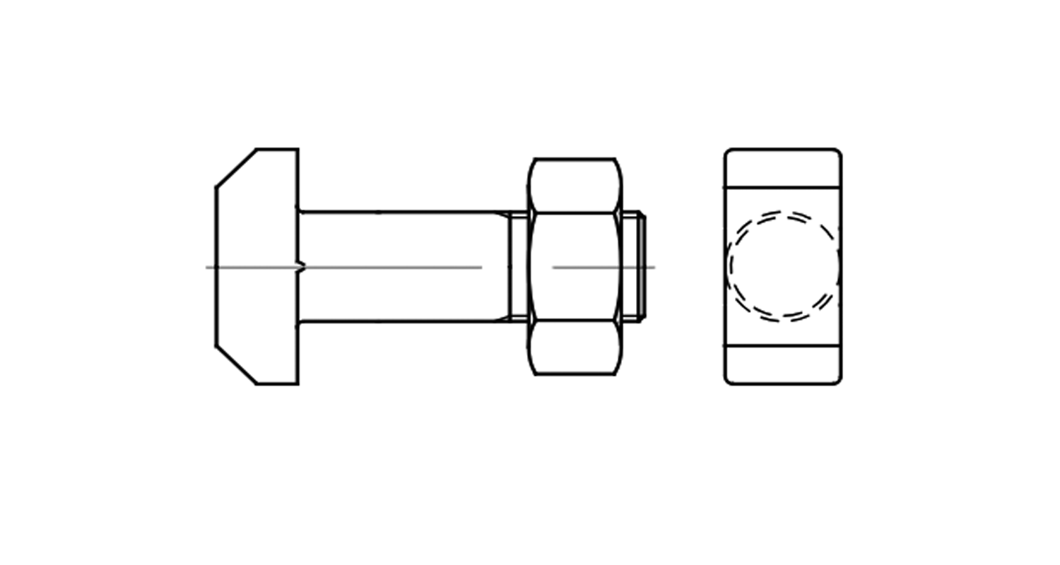 DIN 261 4,6 T-bolt with hexagonal nut