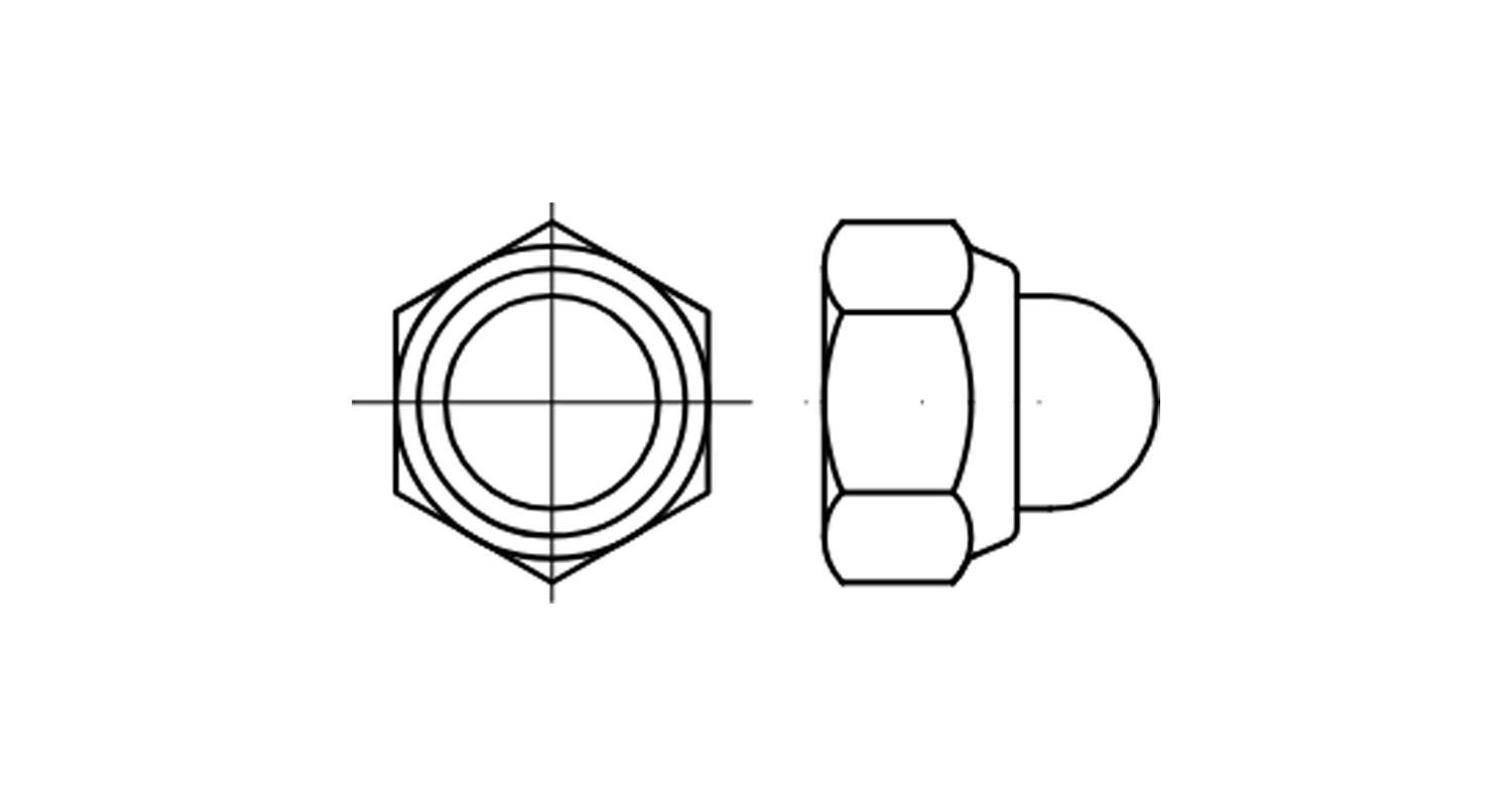 DIN 986 8 zinc Cap nut креслення