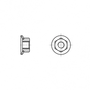 ART 9085 A2 Гайка комбинированная шестигранная с шайбой креслення