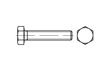 DIN 933 titanium Hexagonal head bolt with full thread