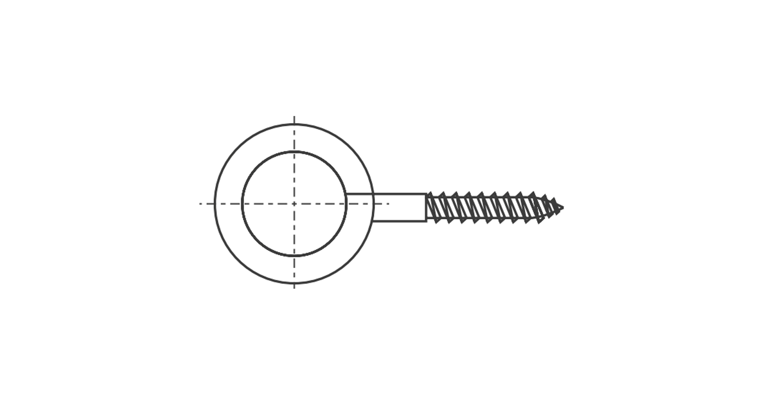 AN 303 brass Screw with ring креслення