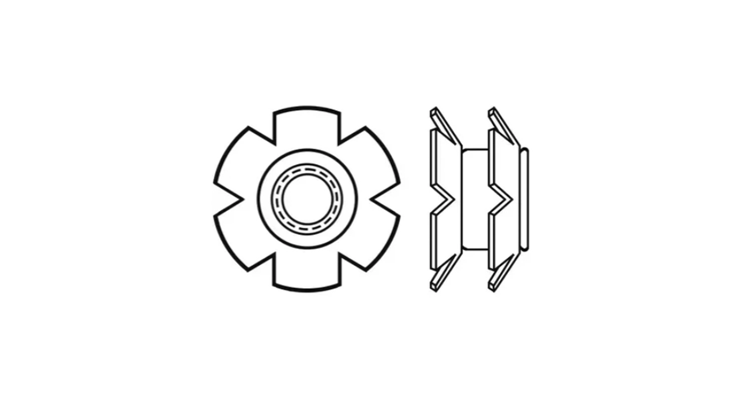 Гайка цинк забивная корончатая для круглой трубы Dinmark