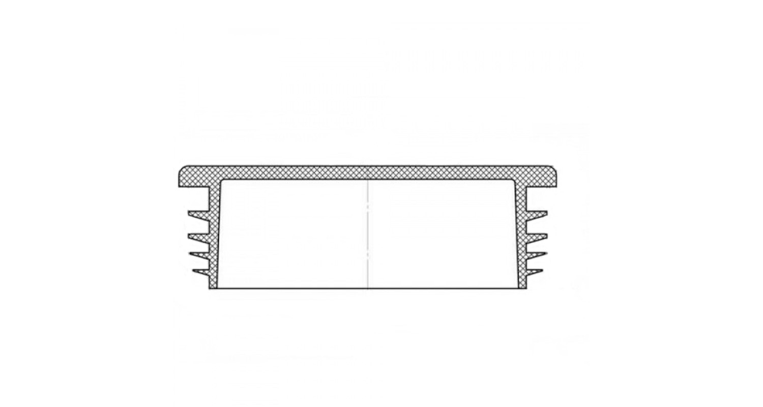 AN 284 polyamide Plastic plug for rectangular pipe black креслення