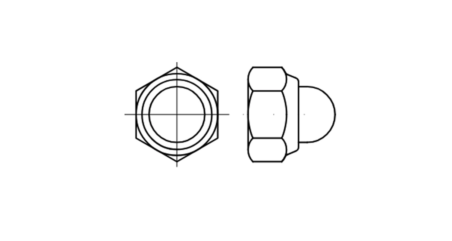 DIN 986 zinc Nut with nylon cap креслення
