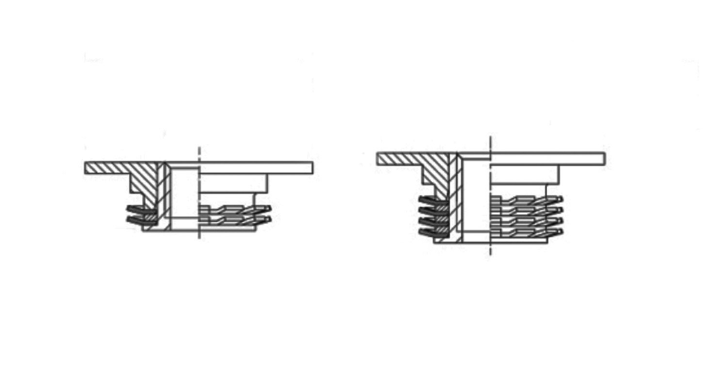 Nut anchor for stone М6х8,5mm 4 crowns with flange A1 креслення
