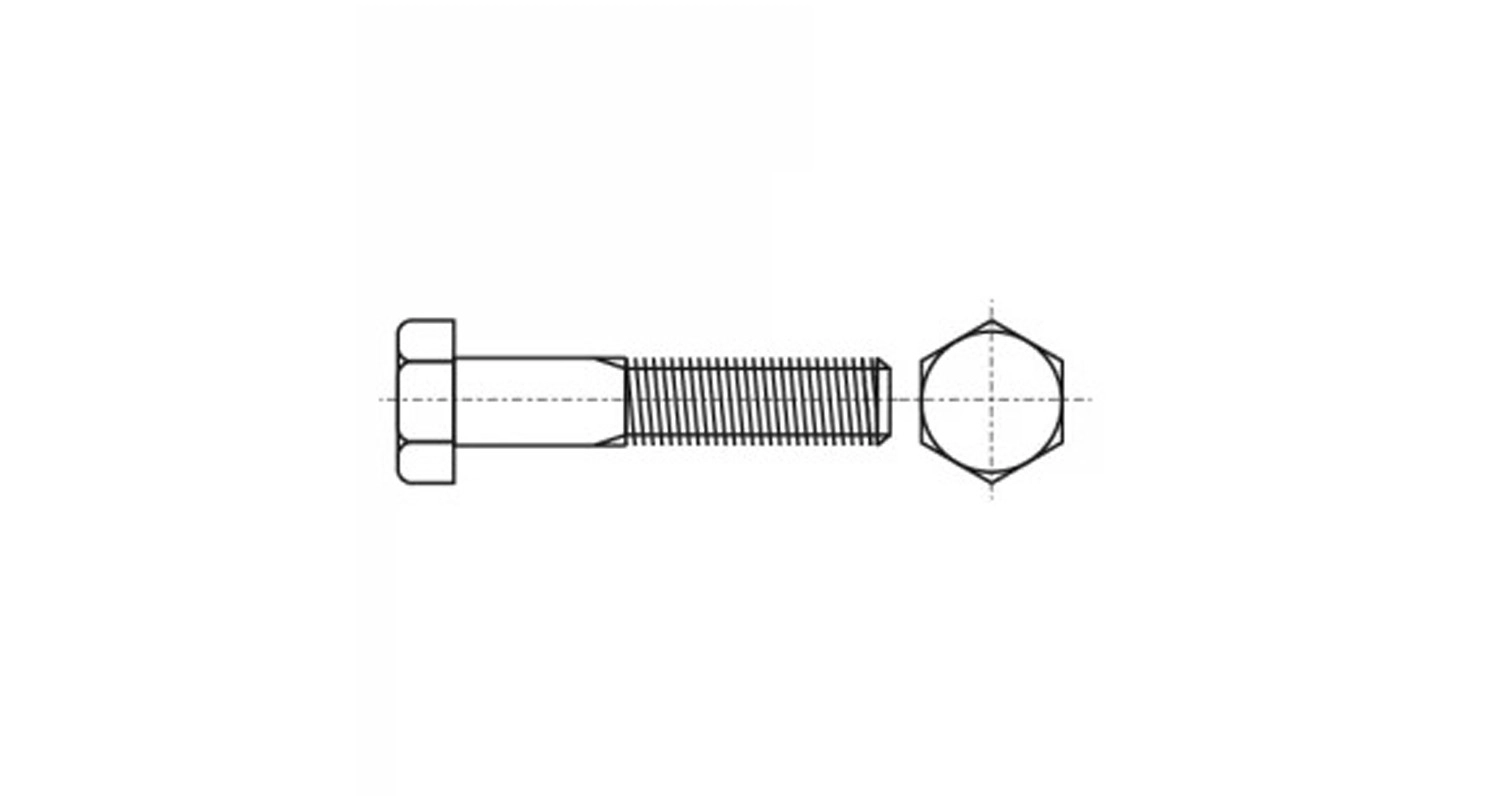 DIN 960 8,8 цинк платковий Болт з шестигранною головкою і частковою різьбою, дрібний крок різьби креслення