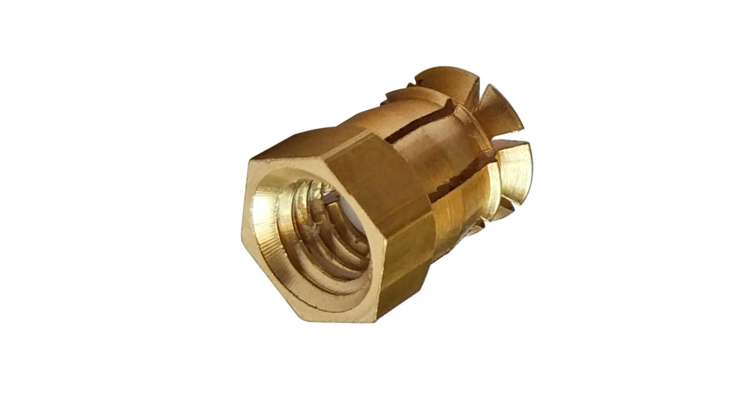 Втулка латунь розпірна з кулькою