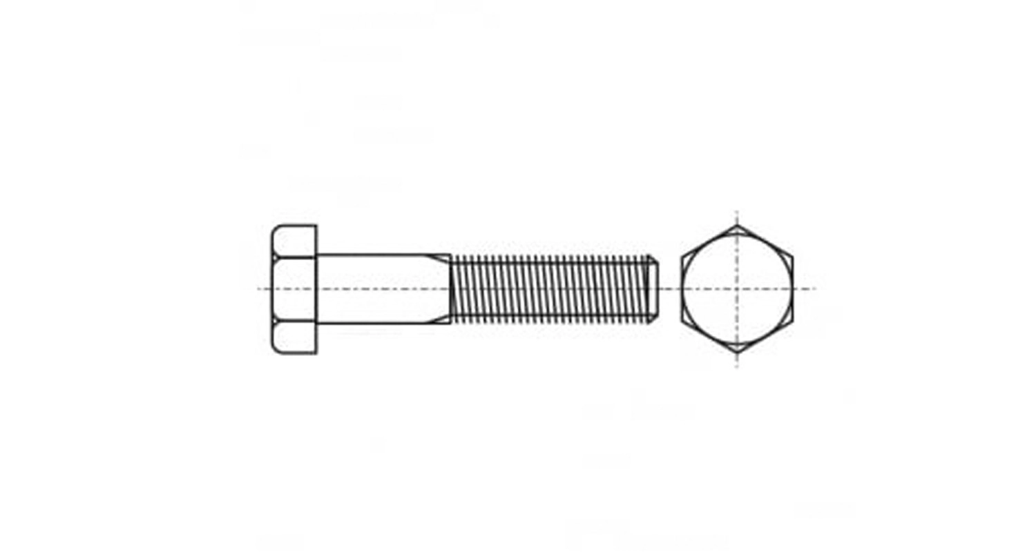 DIN 931 A5 Stainless steel bolt with hexagonal head and partial thread креслення