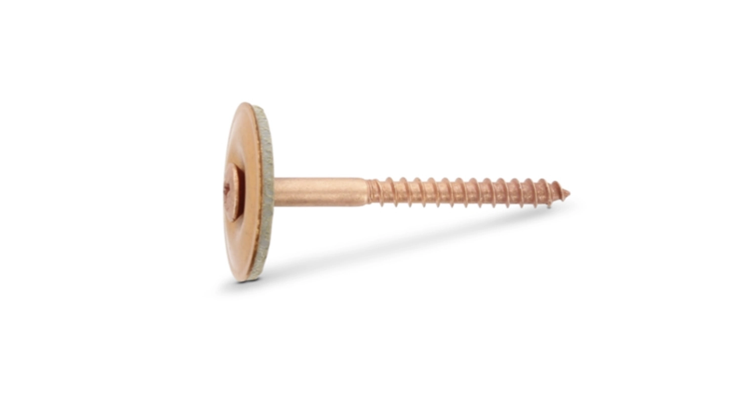 ART 9069 A2/Cu Шуруп с полупотайной головкой и шайбой EPDM 25мм Dinmark