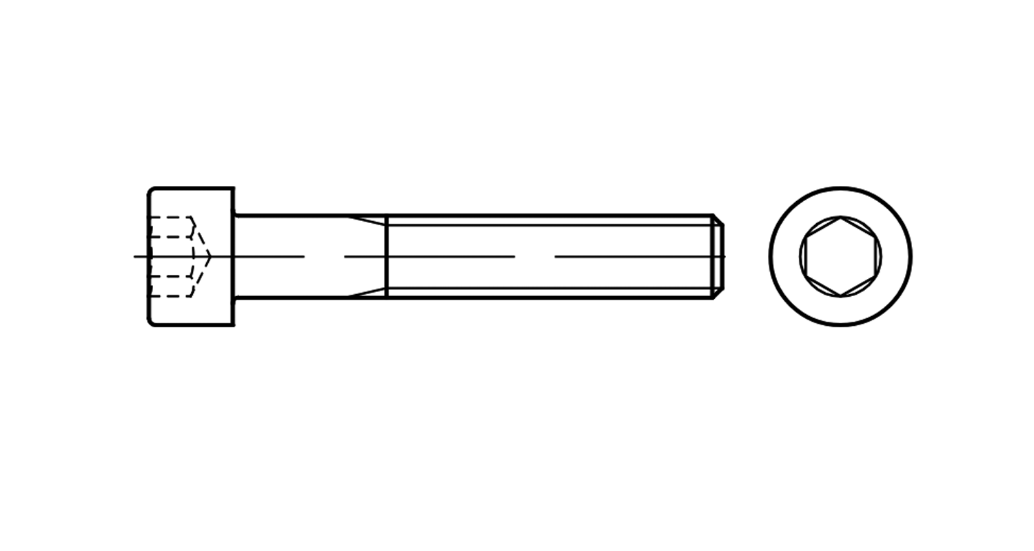 Bolt DIN 912 1/2x1 1/2 (38 mm) 12,9 UNC 13 креслення