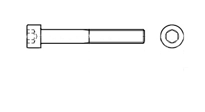 Болт DIN 912 #4x3/4 (19 mm) 12,9 UNC 40 креслення