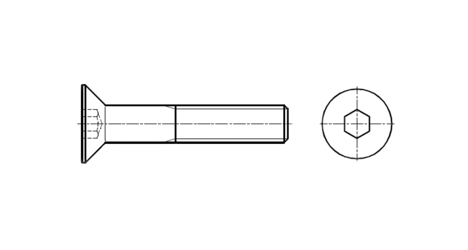 DIN 7991 10.9 zinc plate Bolt with countersunk head and nylon coating DIN 267-28 KLF креслення