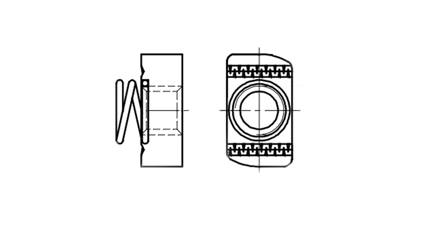 AN 615 цинк Гайка монтажная с короткой пружиной креслення